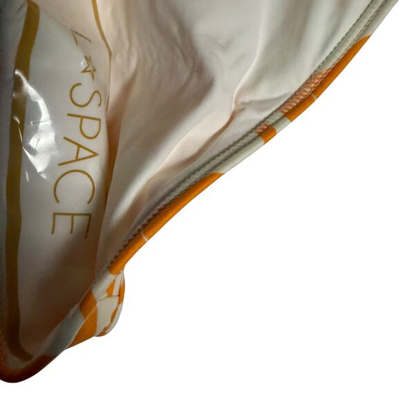 L*Space Levy Orange White Geo Print Classic Side Tie Bikini Swimsuit Bottoms M - Picture 5 of 6